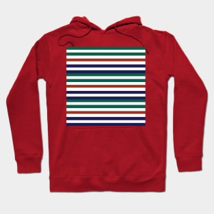 Red White Blue Green Horizontal Striped Pattern Hoodie